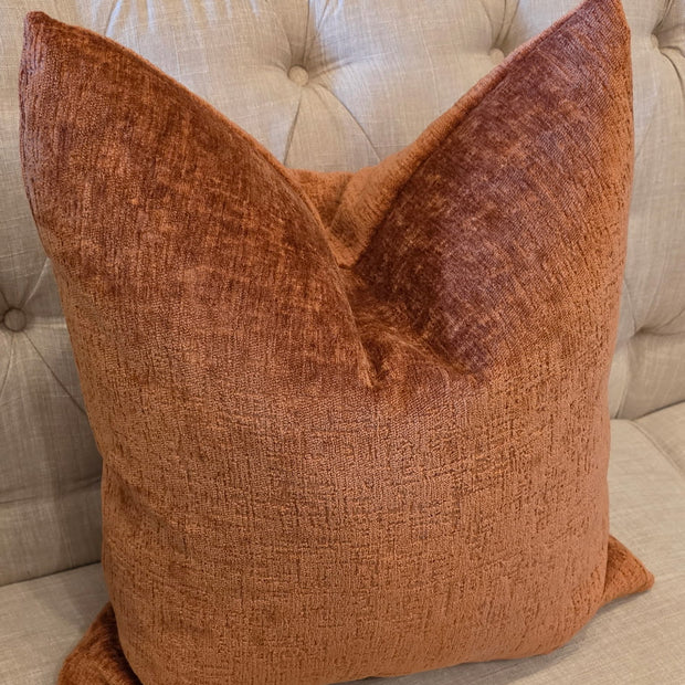 TERRACOTTA PILLOW COVER, 22"X22" FINISHED SIZE, HIDDEN ZIPPER