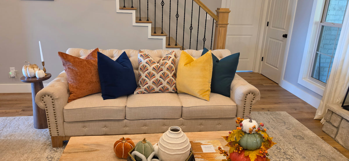 MUSTARD YELLOW  VELVET PILLOW COVER, 22