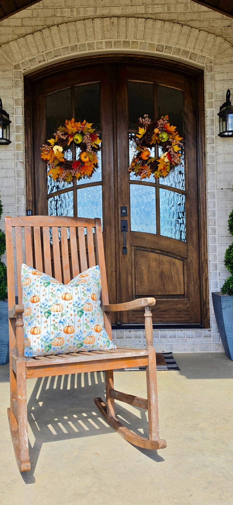 PUMPKIN AND STRIPES PILLOW COVER, 22