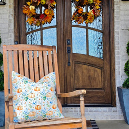 PUMPKIN AND STRIPES PILLOW COVER, 22