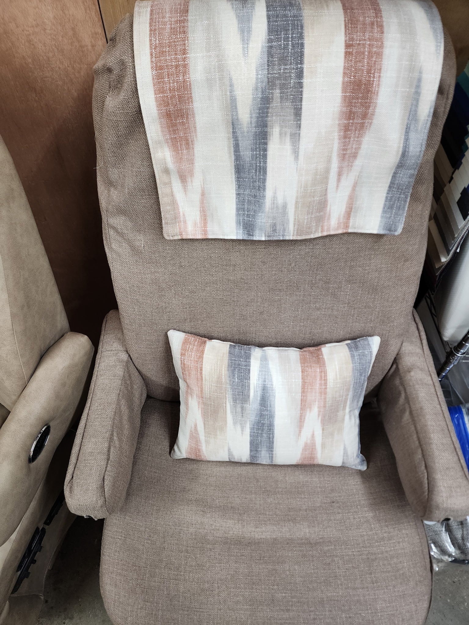 Hit The Road Package - Lumbar Pillow and Scarf- RV Flannel Velvet