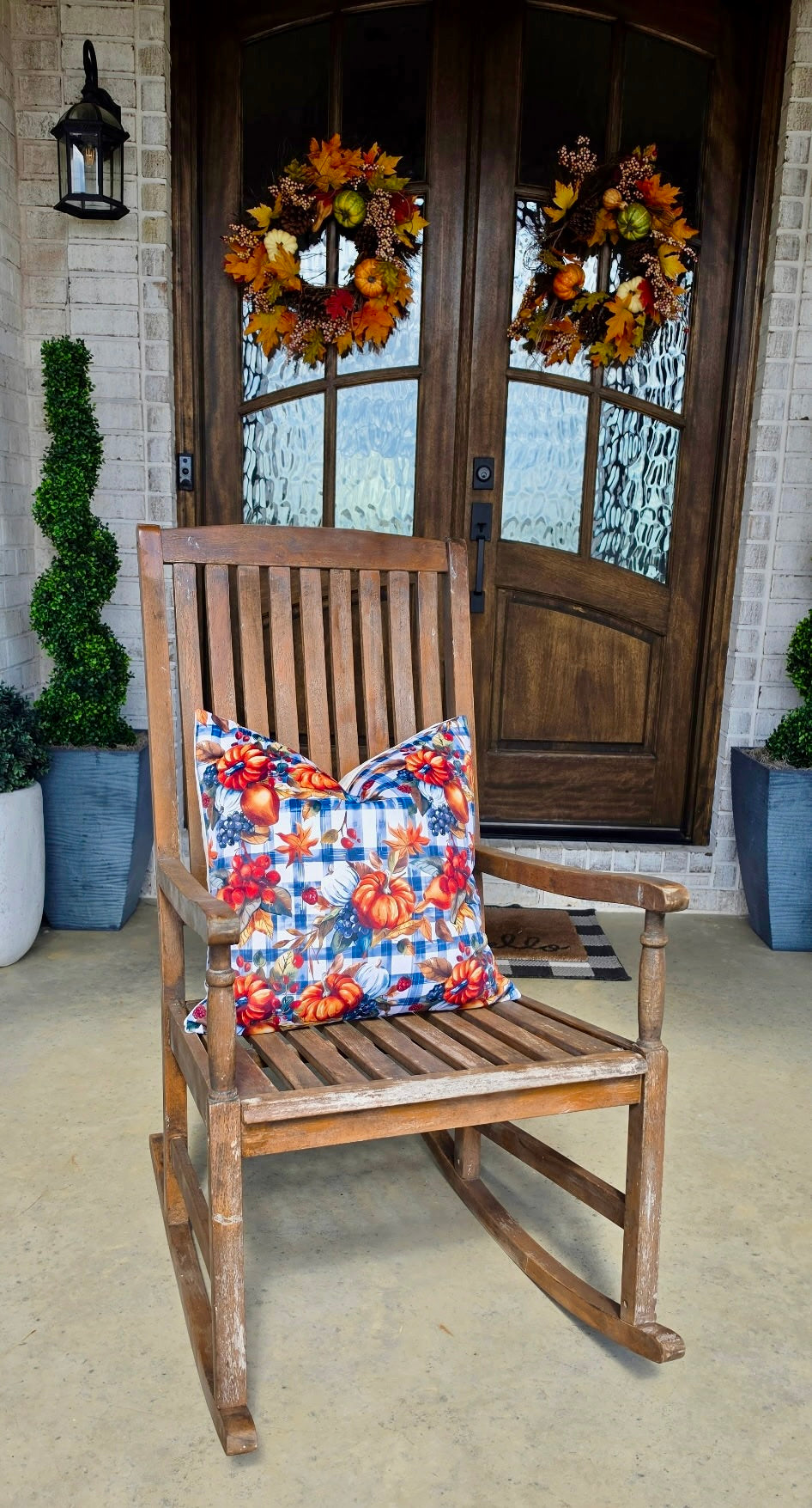 PUMPKINS & BERRIES VELVET PILLOW COVER, 22