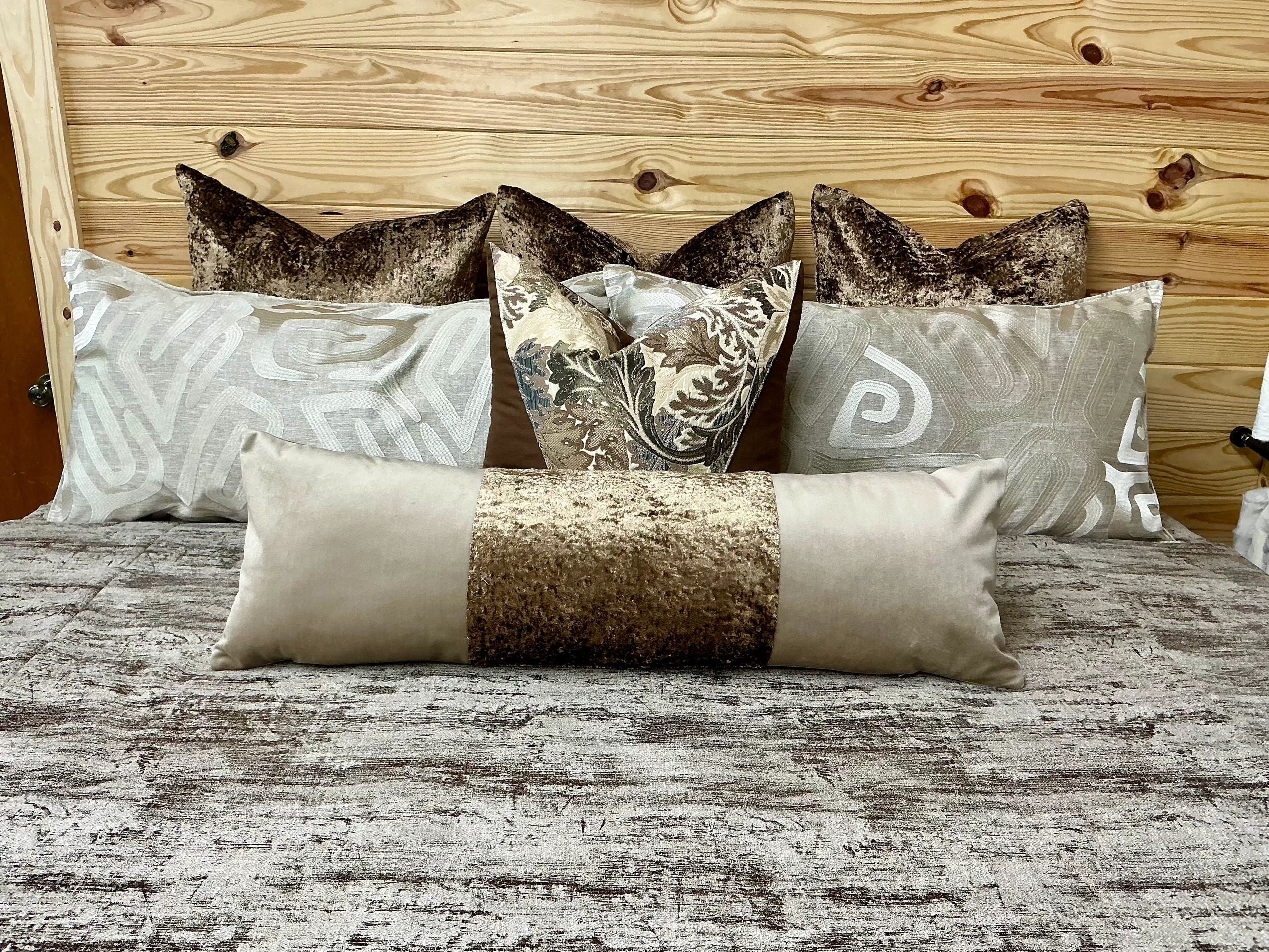 Truffle Crushed Velvet Euro Sham Pillow Cover
