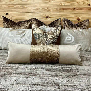 Truffle Double Velvet Bolster Pillow