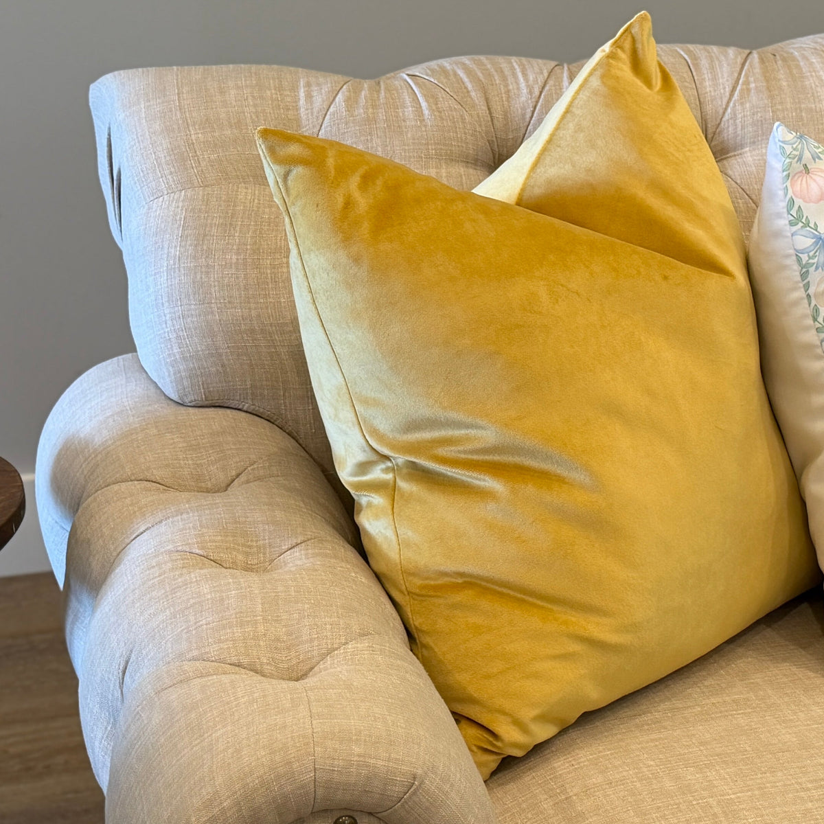 MUSTARD YELLOW  VELVET PILLOW COVER, 22