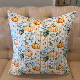 PUMPKIN AND STRIPES PILLOW COVER, 22