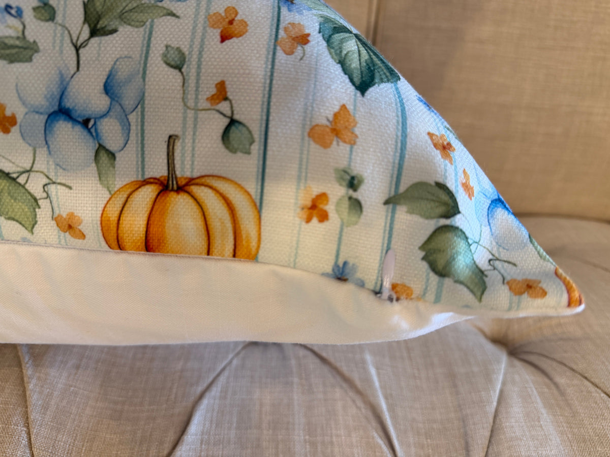 PUMPKIN AND STRIPES PILLOW COVER, 22