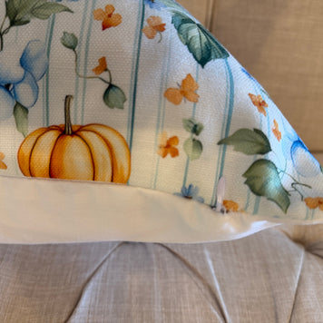 PUMPKIN AND STRIPES PILLOW COVER, 22