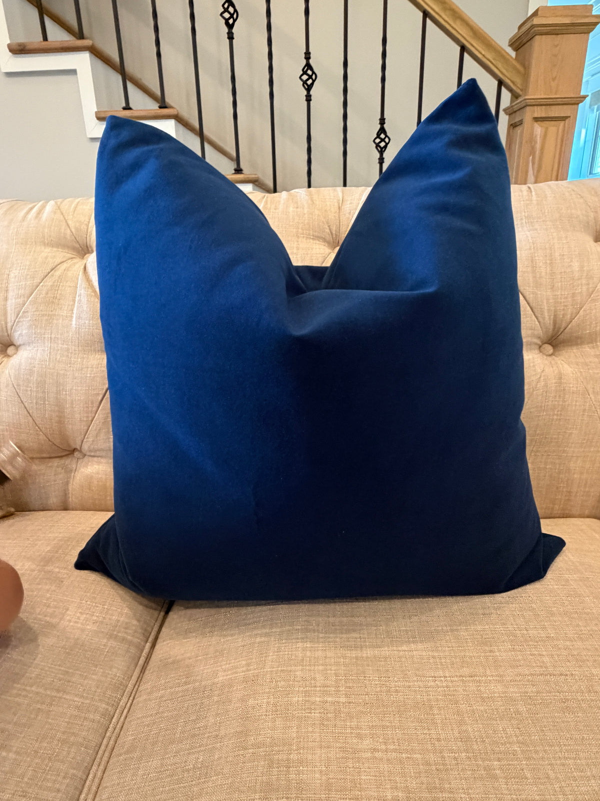 BLUE VELVET PILLOW COVER, 22