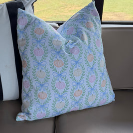 PASTEL PUMPKINS & BOWS PILLOW COVER, 22